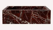 Rosso Levanto Marble Rectangle Freestanding Bathtub — 67"