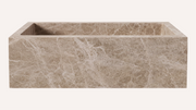Emperador Light Marble Rectangle Freestanding Bathtub — 67"
