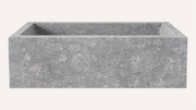 Tundra Gray Marble Rectangle Freestanding Bathtub — 67"