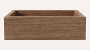Vein-Cut Noce Travertine Rectangle Freestanding Bathtub — 67"