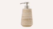 Vein-Cut Beige Travertine Soap Dispenser