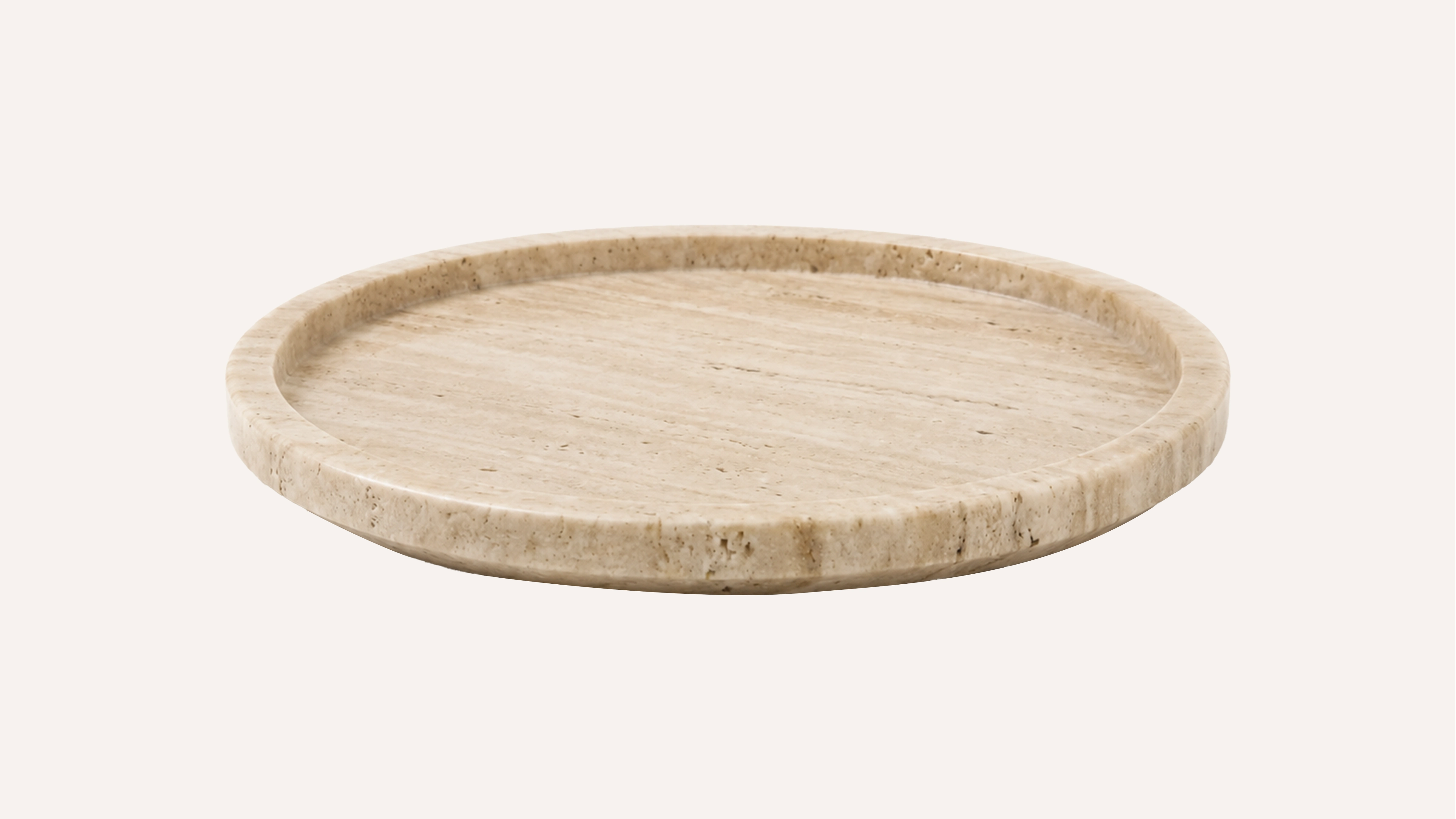 Vein-Cut Beige Travertine Tray