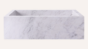 Carrara White Marble Rectangle Freestanding Bathtub — 67"