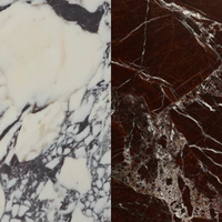 Hila Marble Side Table | Calacatta Viola & Rosso Levanto