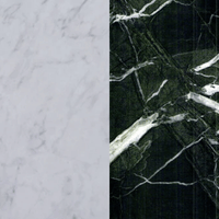 Flower Marble Side Table | Carrara White & Petroleum Green