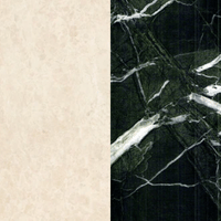 Flower Marble Side Table | Crema Beige & Petroleum Green