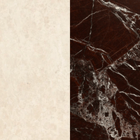 Flower Marble Side Table | Crema Beige & Rosso Levanto