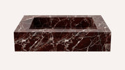 Rosso Levanto Marble Floating Bathroom Sink — 20"