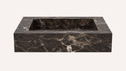 Emperador Dark Marble Floating Bathroom Sink — 20"