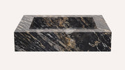 Nero Picasso Marble Floating Bathroom Sink — 20"