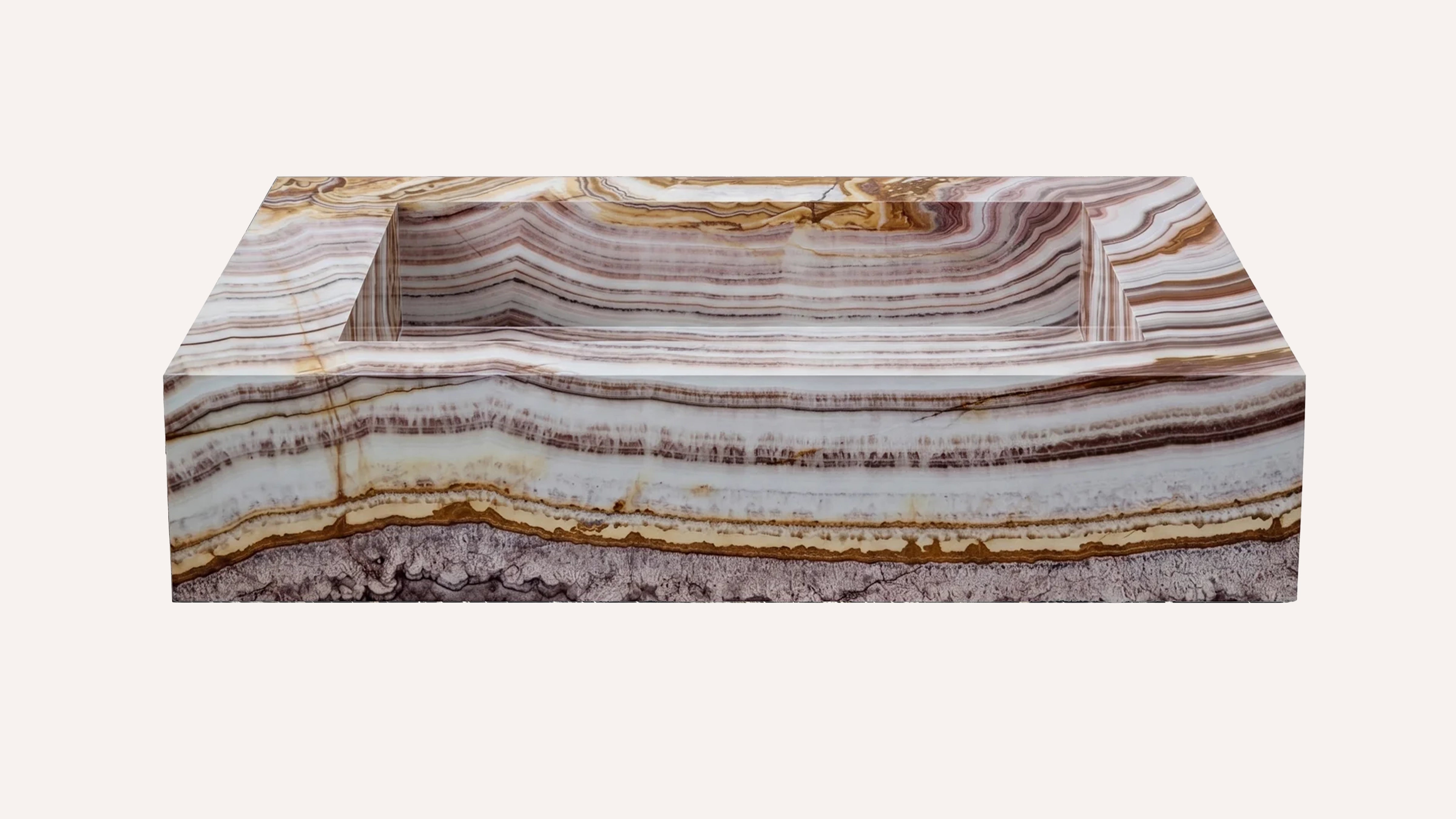 Rainbow Onyx Floating Bathroom Sink — 20"