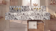 Calacatta Viola Marble Floating Double Bathroom Sink — 10" Backsplash — 60"