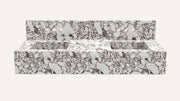 Calacatta Viola Marble Floating Double Bathroom Sink — 10" Backsplash — 60"