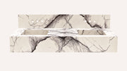 Lilac Marble Floating Double Bathroom Sink — 10" Backsplash — 60"