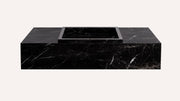 Nero Marquina Marble Floating Bathroom Sink — 36"