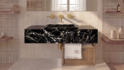 Bruno Perla Marble Floating Bathroom Sink — 28"