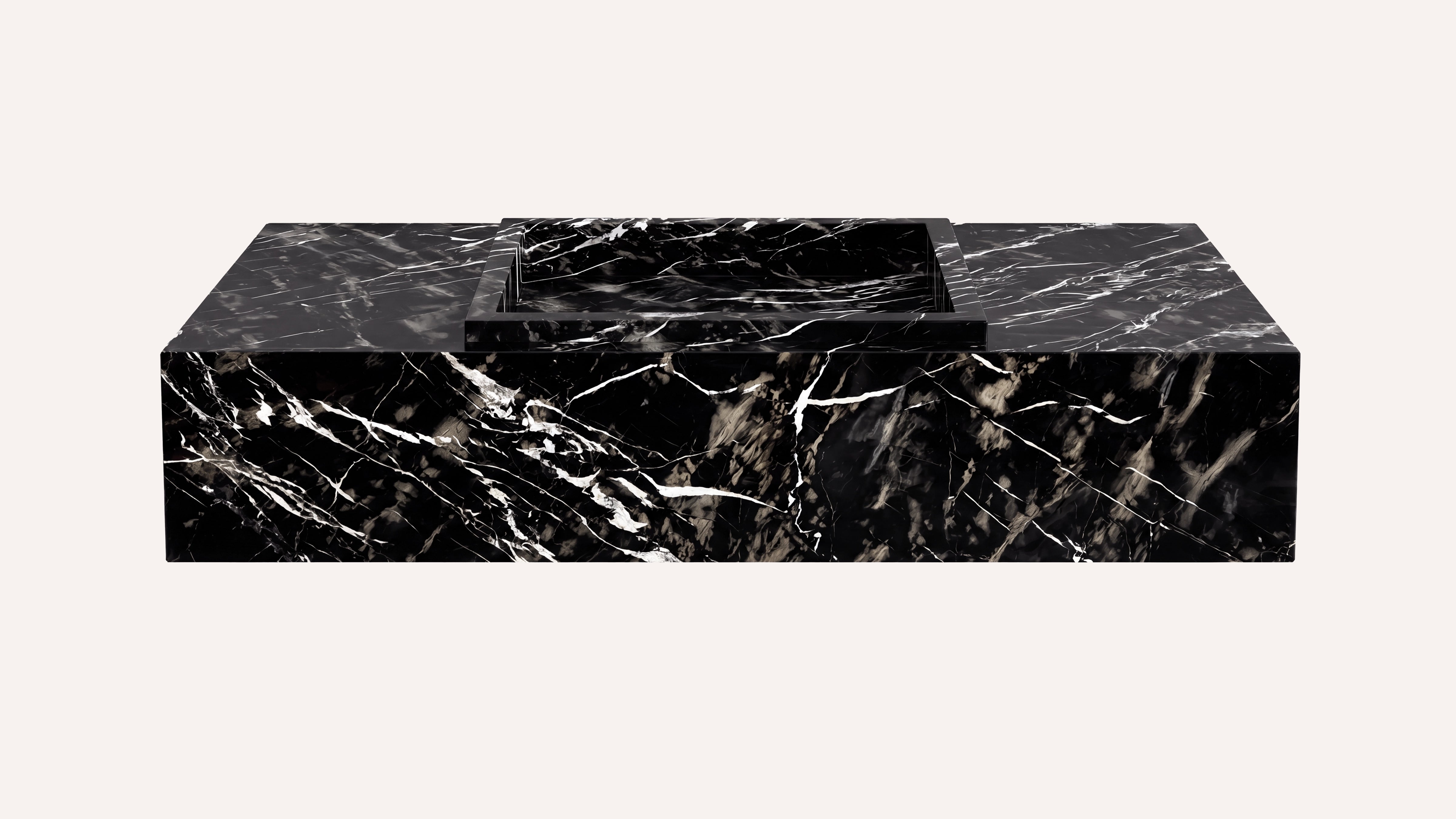 Bruno Perla Marble Floating Bathroom Sink — 28"