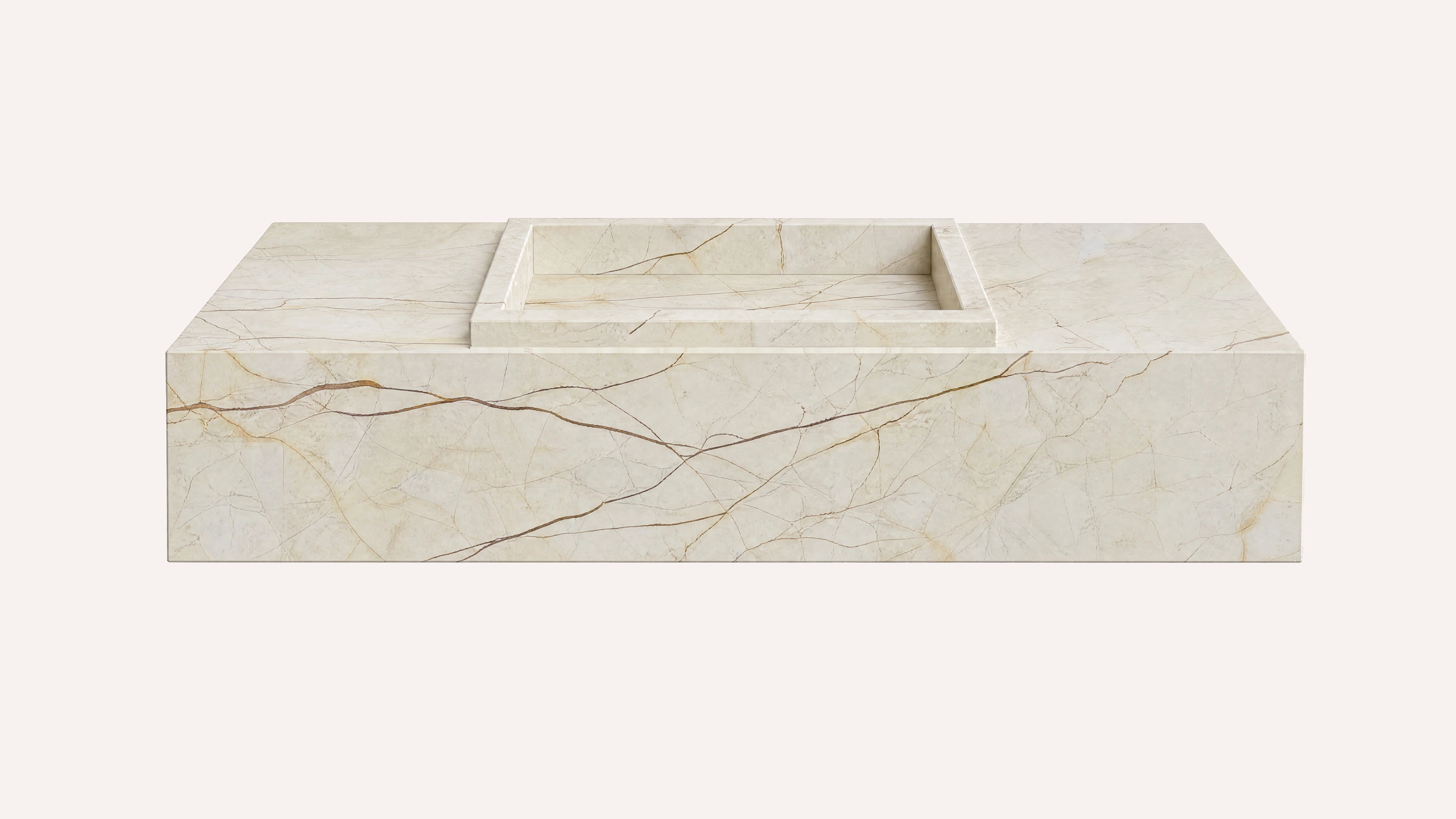 Sofita Marble Floating Bathroom Sink — 28"