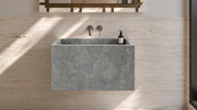 Tundra Gray Marble Floating Bathroom Sink — 24"
