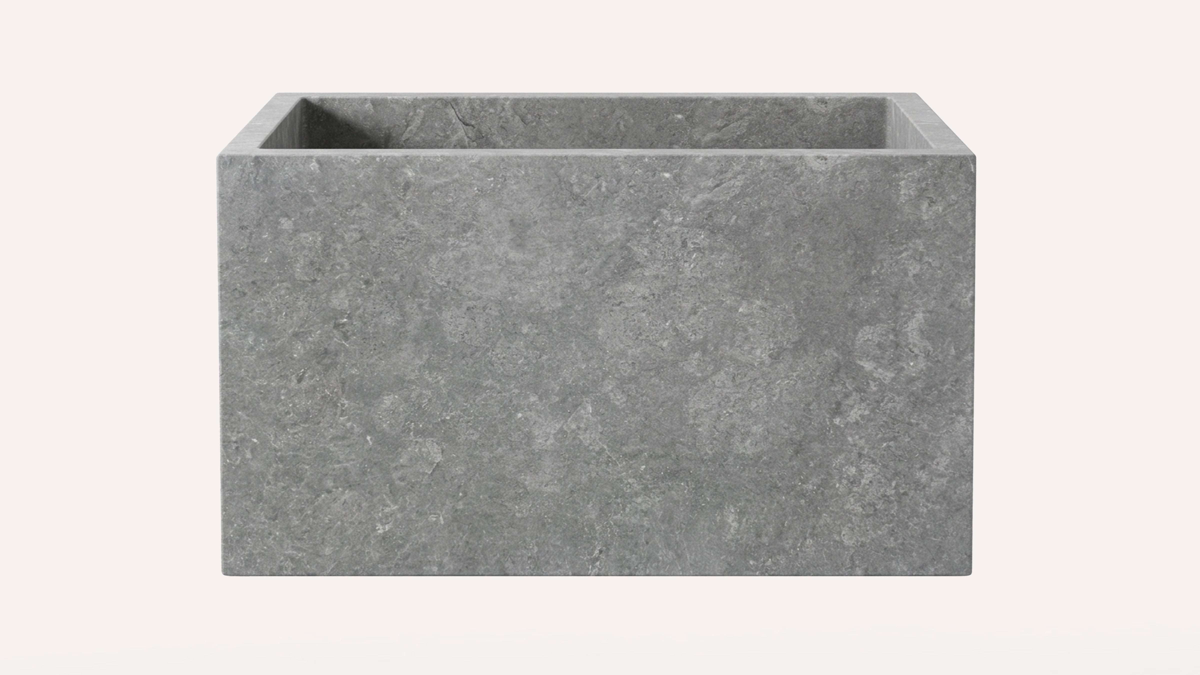 Tundra Gray Marble Floating Bathroom Sink — 24"