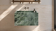 Teos Green Marble Floating Bathroom Sink — 24"