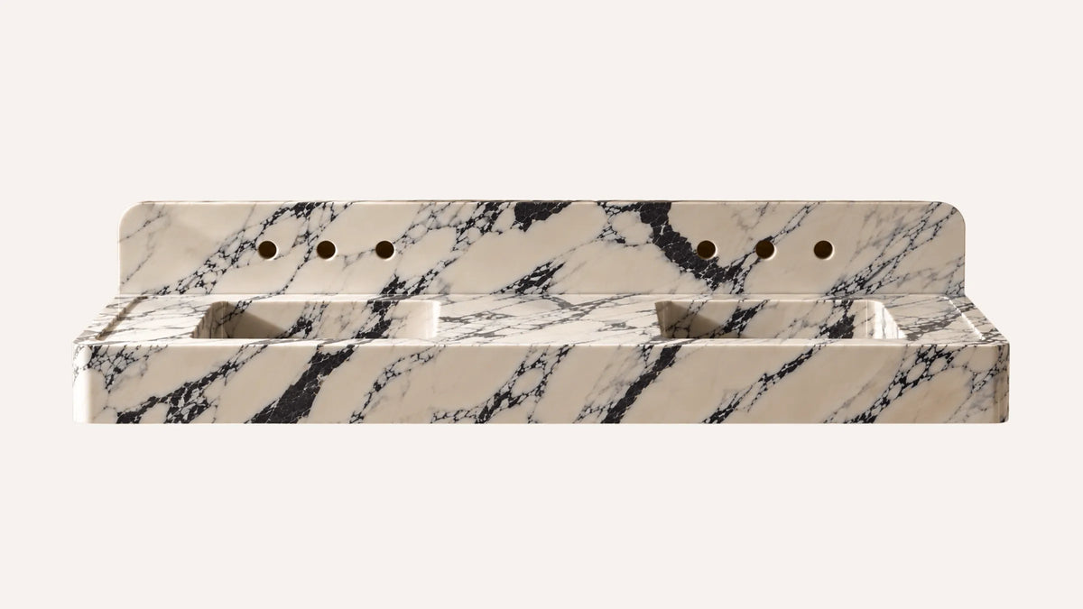 Calacatta Viola Marble Floating Double Bathroom Bathroom Sink — 60"