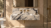 Calacatta Viola Marble Floating Bathroom Sink — 30"