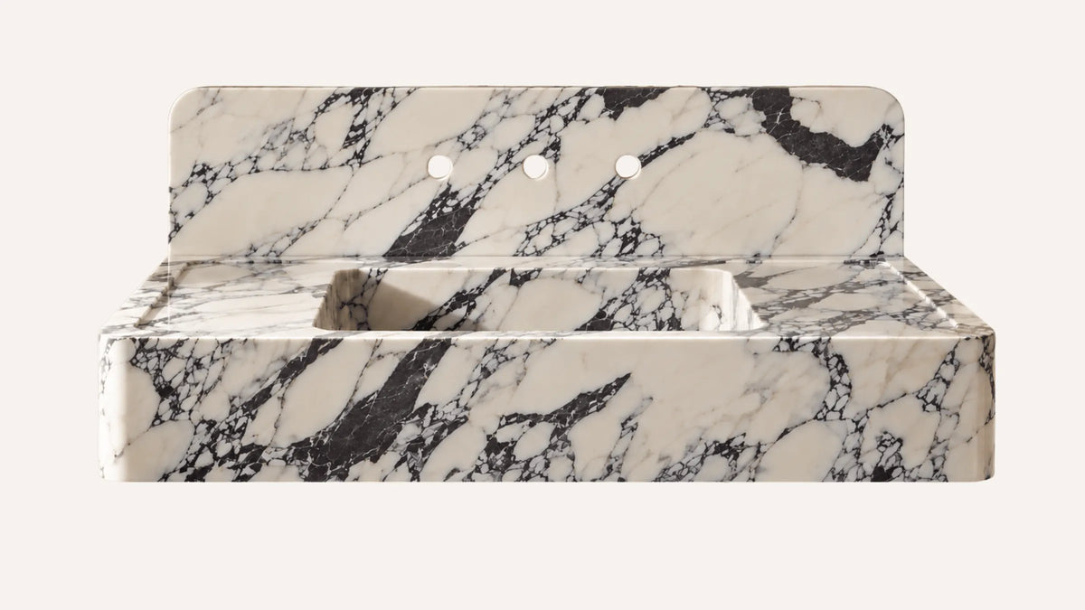 Calacatta Viola Marble Floating Bathroom Sink — 30"