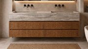 Royal Mirage marble double floating vanity lifestyle