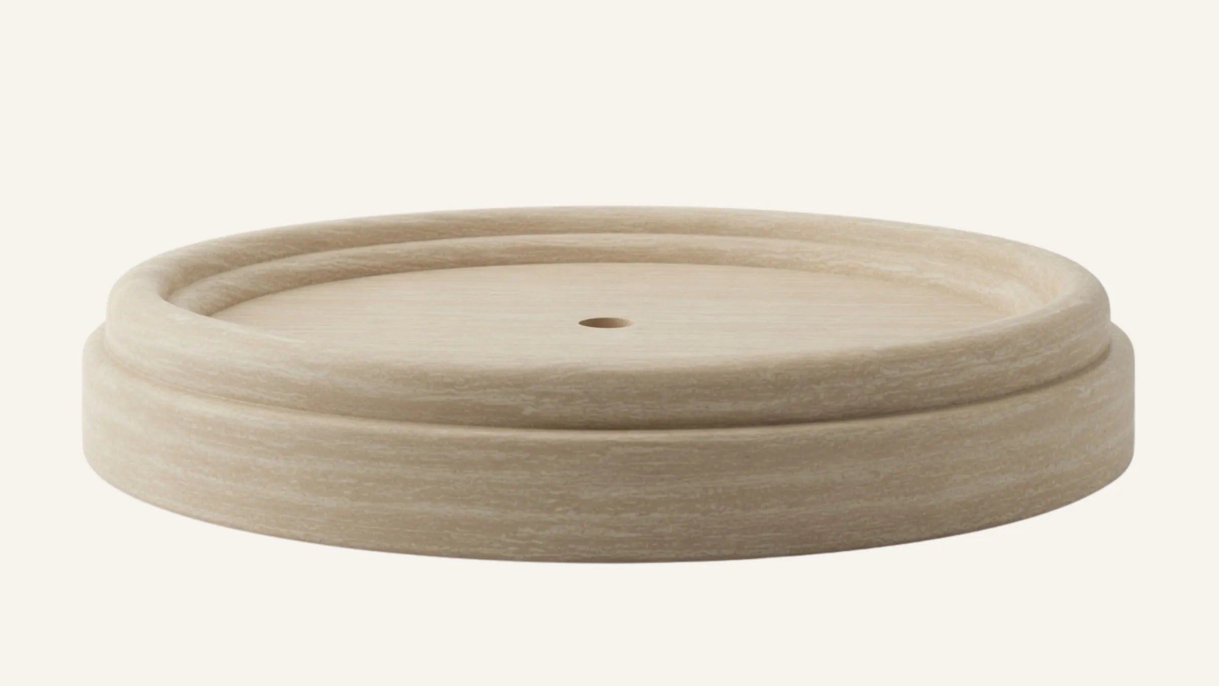 Vein-Cut Beige Travertine Round Shower Tray — 36"