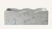 Carrara White Marble Wave Freestanding Bathtub — 67"