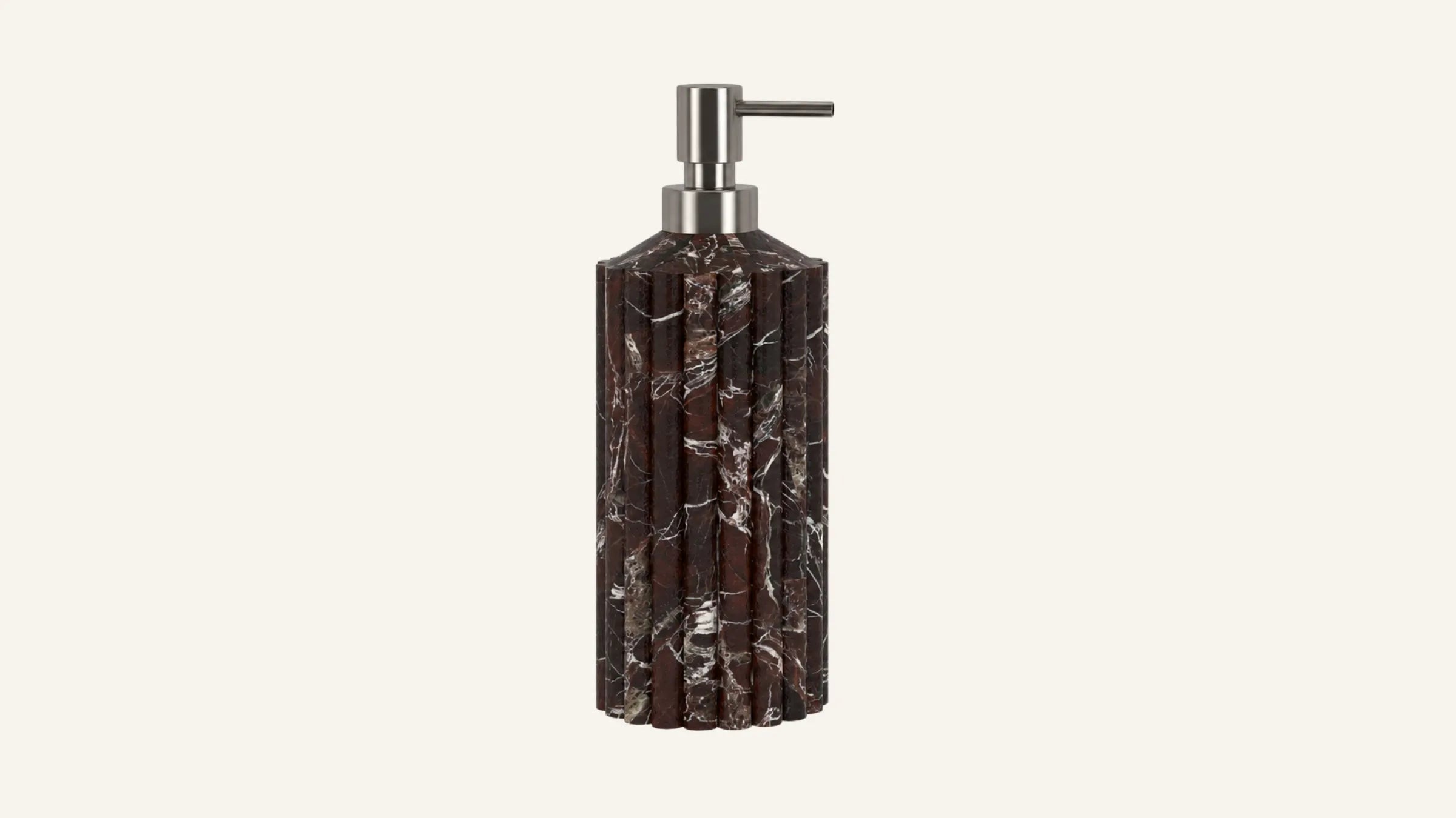Rosso Levanto Marble Fluted Soap Dispenser