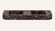 Rosso Levanto Marble Floating Double Fluted Bathroom Sink — 60"