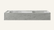 Carrara White Marble Floating Double Fluted Bathroom Sink — 60"