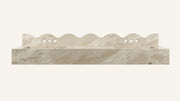 Ceppo Cream Marble Floating Double Bathroom Sink — 5" Backsplash — 60"