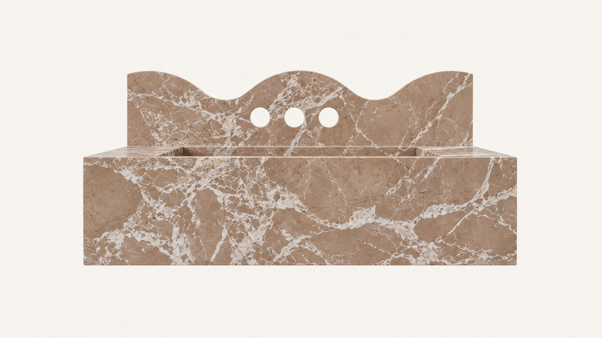 Caramelatto Marble Floating Bathroom Sink — 5" Backsplash