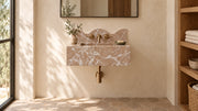 Caramelatto Marble Floating Bathroom Sink — 5" Backsplash — 24" — bathroom lifestyle