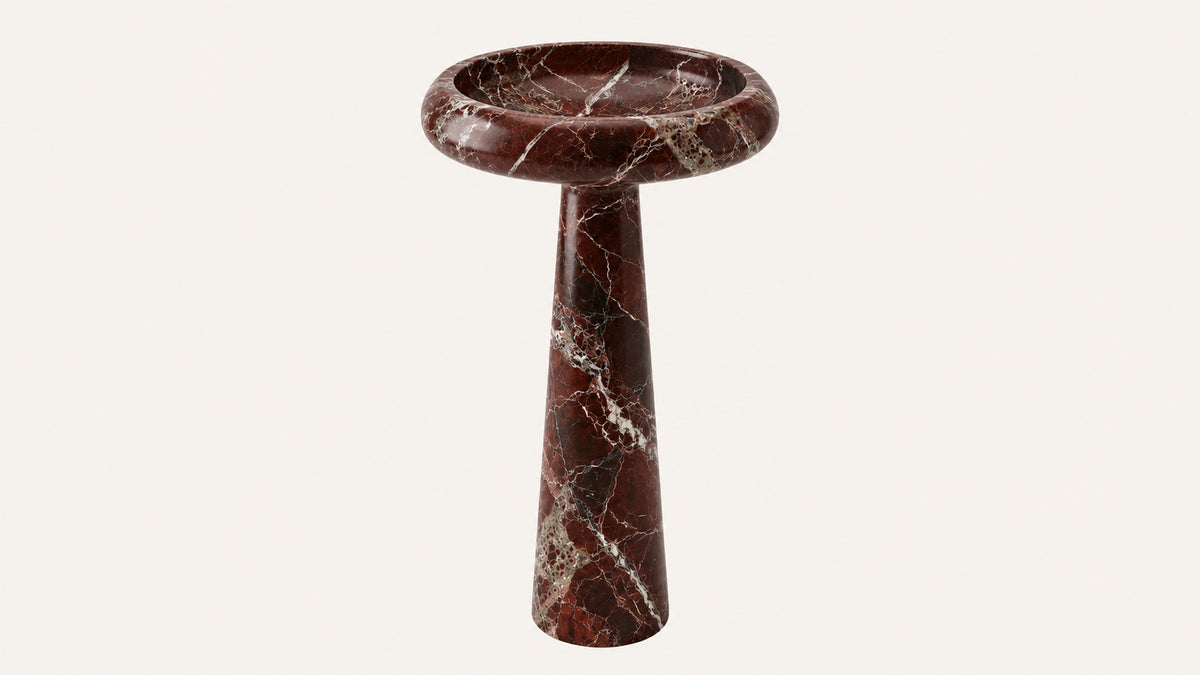 Rosso Levanto Marble Pedestal Bathroom Sink