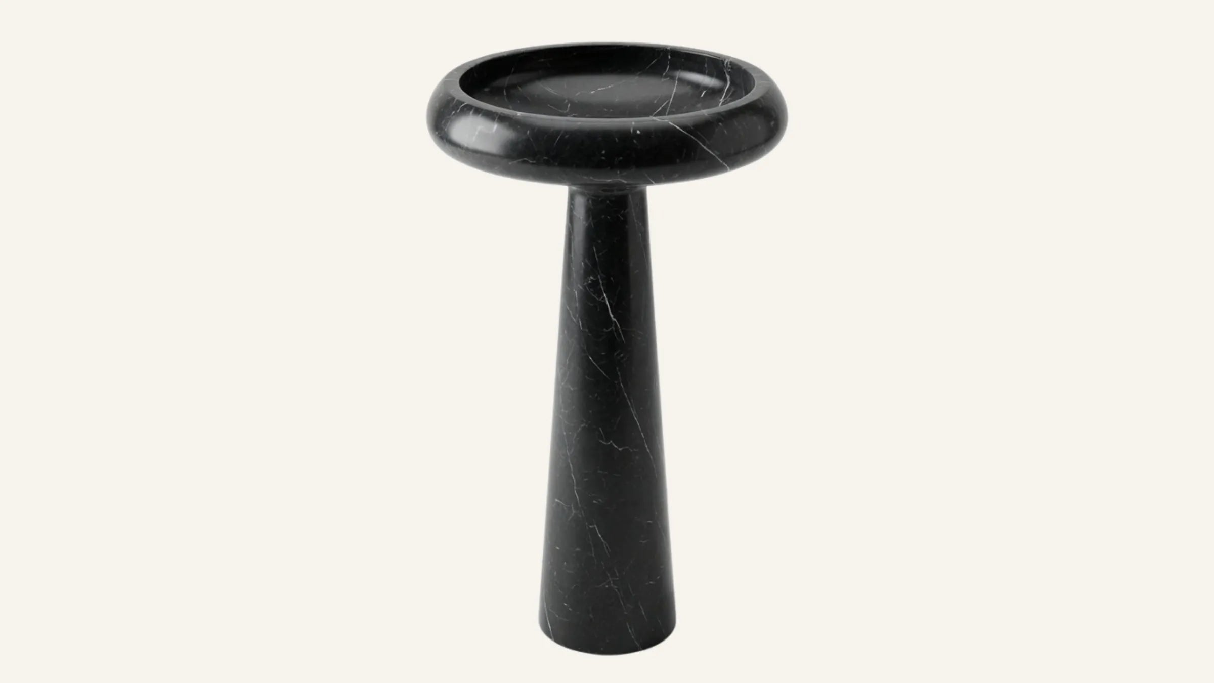 Nero Marquina Marble Pedestal Bathroom Sink — 16"
