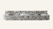 Calacatta Viola Marble Floating Double Fluted Bathroom Sink — 4" Backsplash — 60"