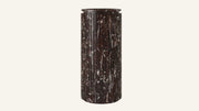Rosso Levanto Marble Pedestal Ribbed Bathroom Sink — 16"