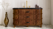 Freestanding Chestnut Oak Bathroom Vanity Unit, Nero Marquina Marble — 50"