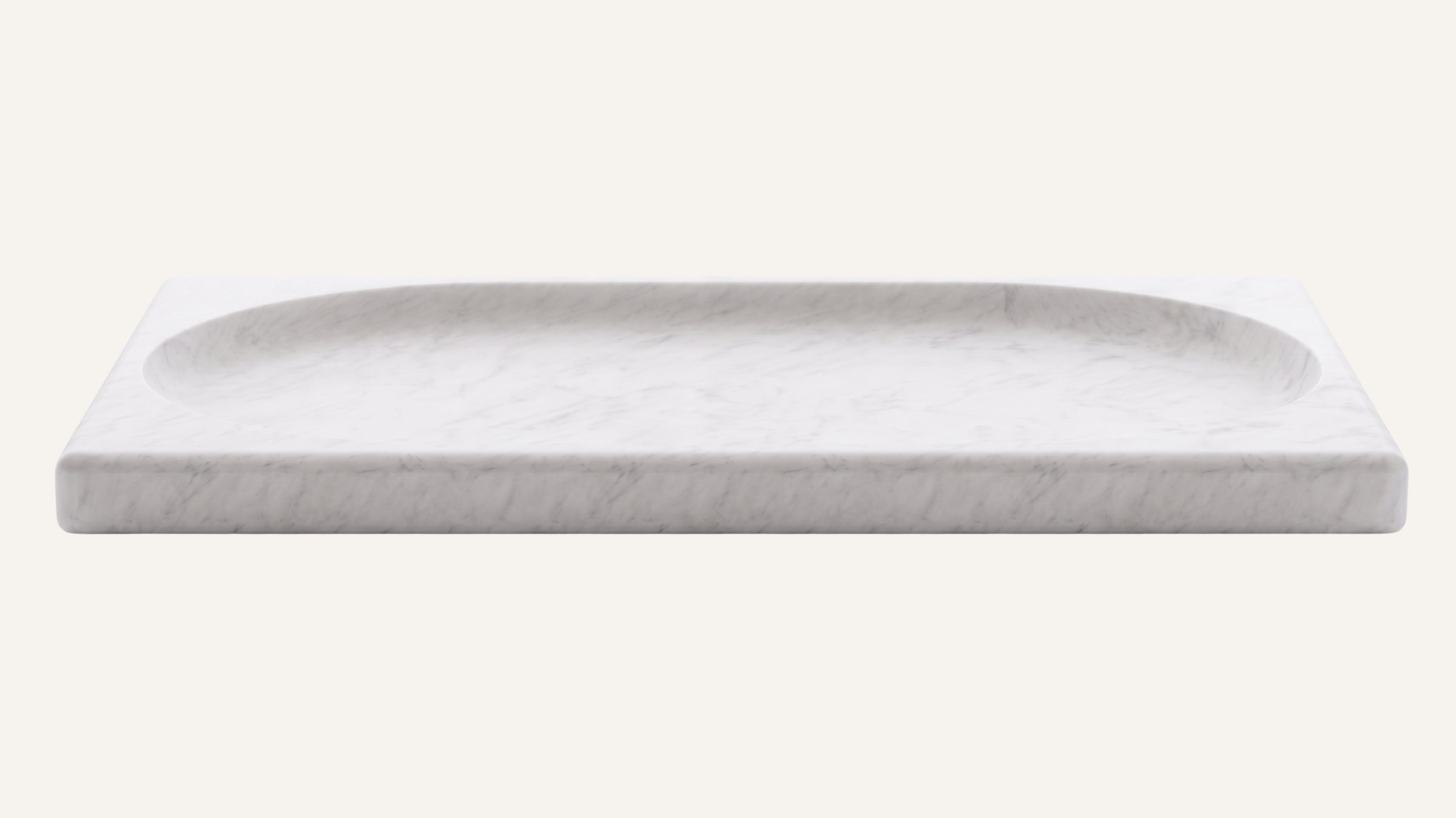 Carrara White Marble Rectangle Shower Tray — 63"