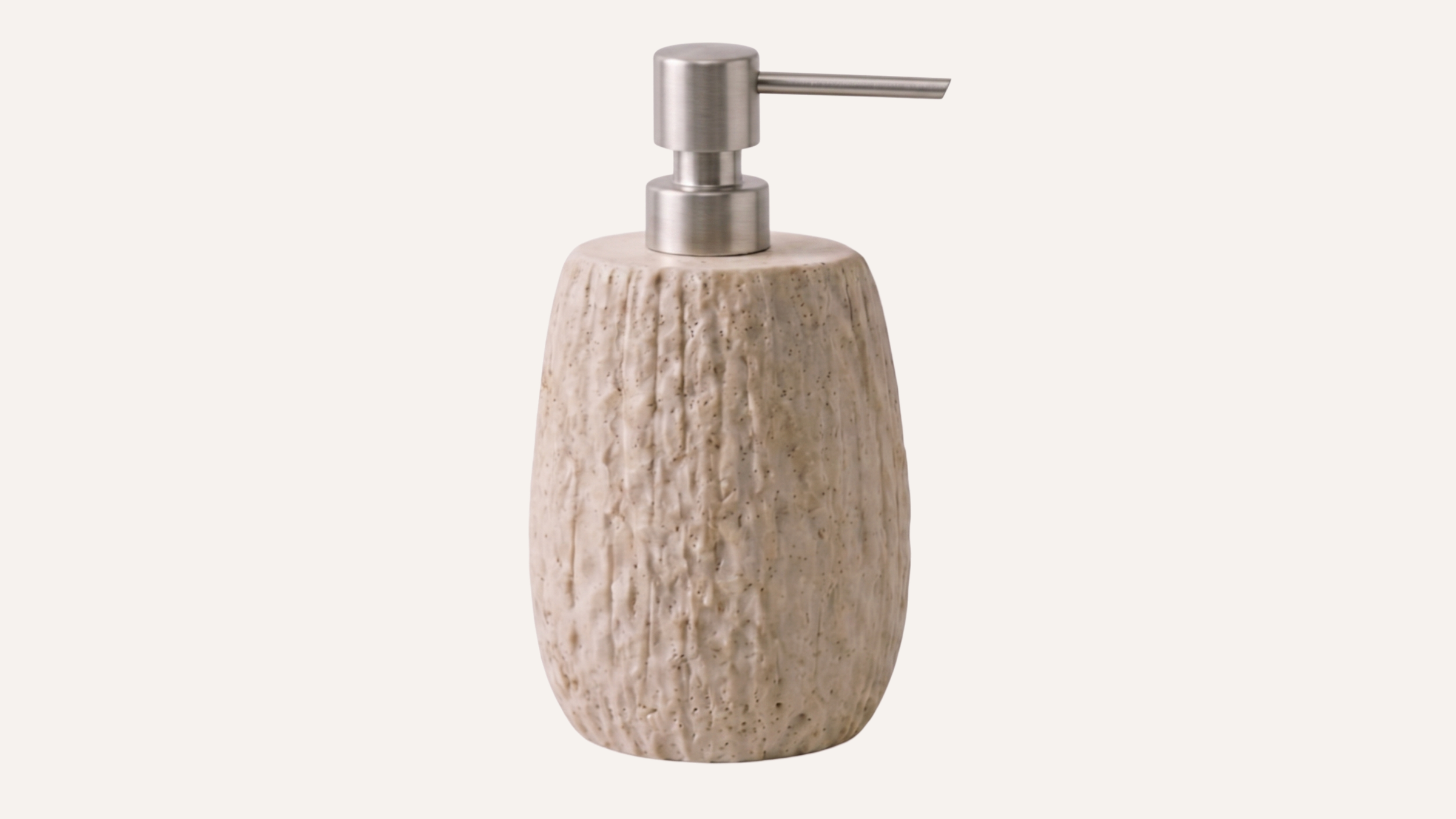 Cross-Cut Beige Travertine Hand Split Soap Dispenser