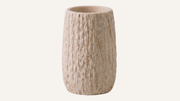 Cross-Cut Beige Travertine Hand Split Toothbrush Holder