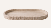 Cross-Cut Beige Travertine Hand Split Tray