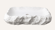 Carrara White Marble Vessel Hand Split Bathroom Sink — 21"