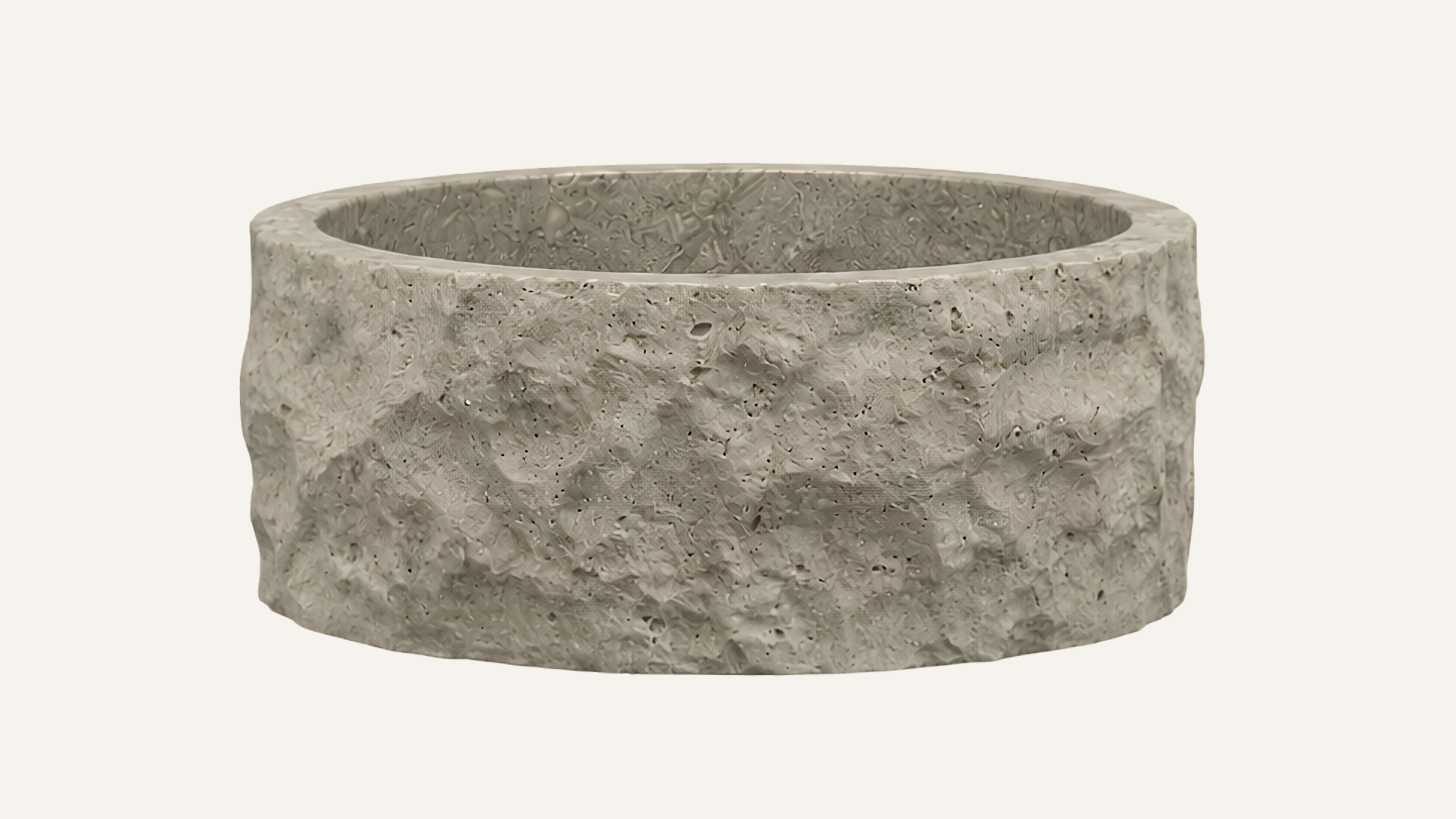 Seagrass Limestone Vessel Hand Split Bathroom Sink — 16"
