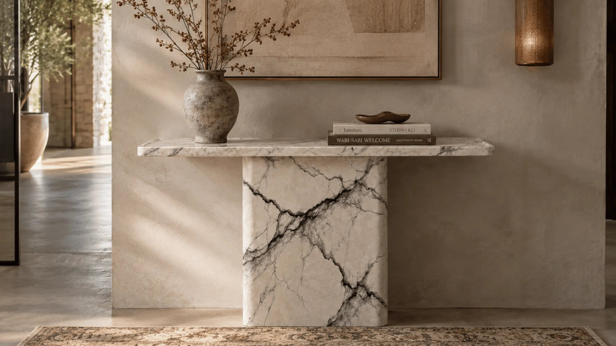 Devlin Lilac Marble Console