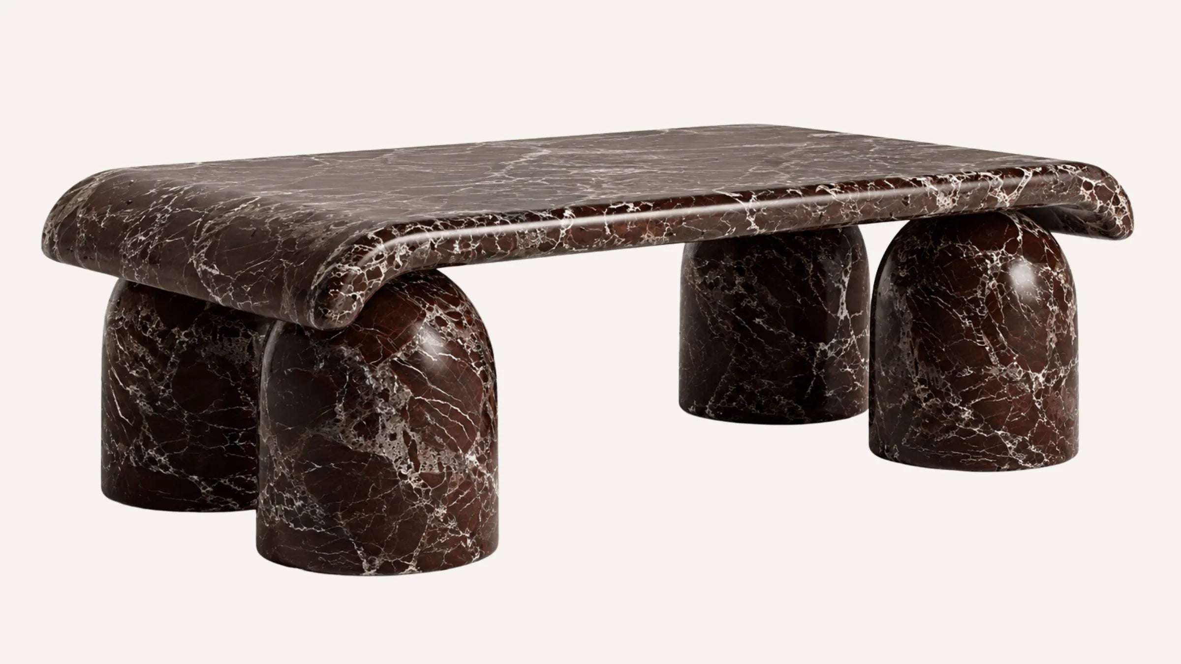 Haven Rosso Levanto Marble Coffee Table